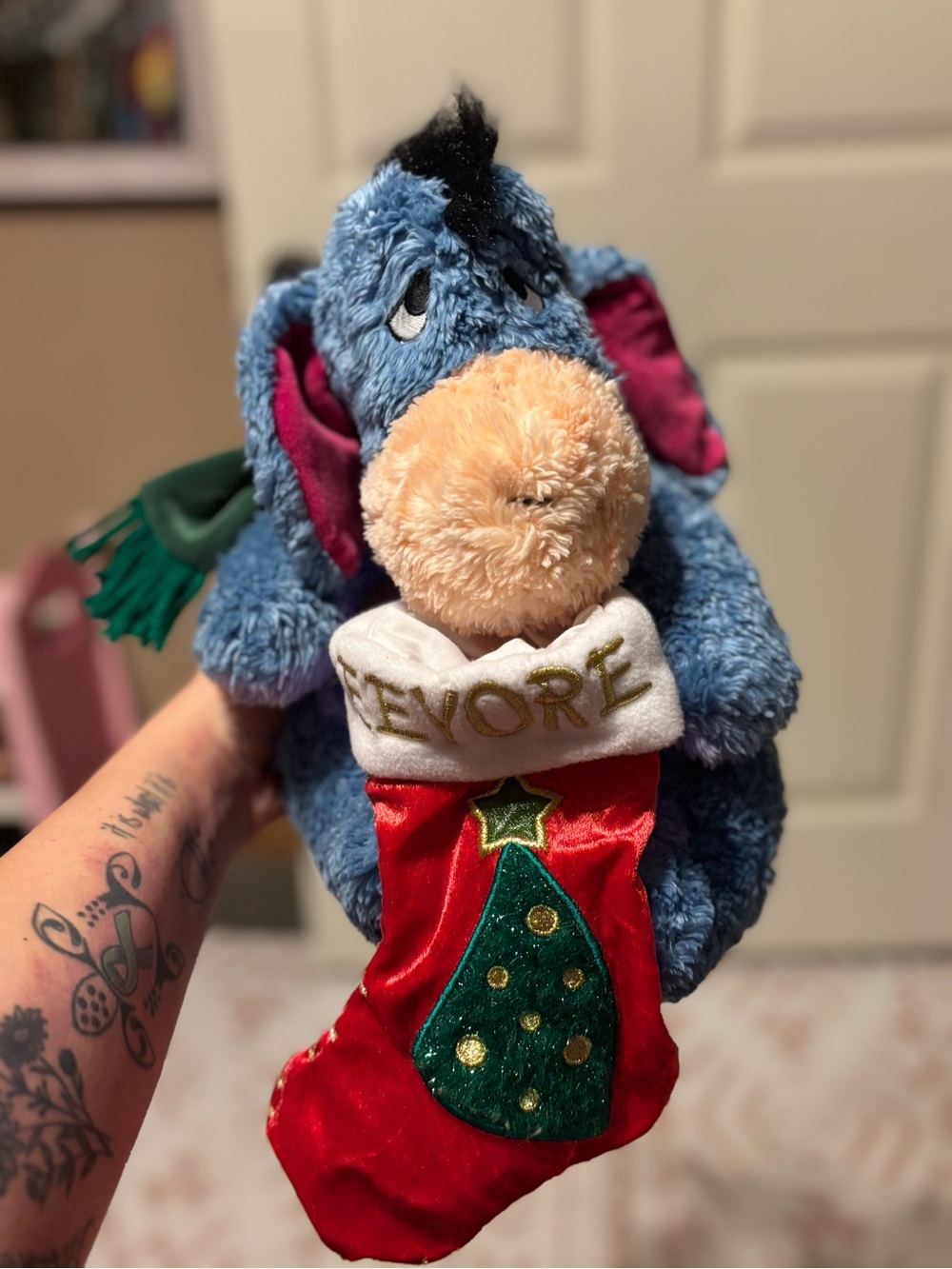 Vintage 2001 Christmas Eeyore Stuffed animal decor